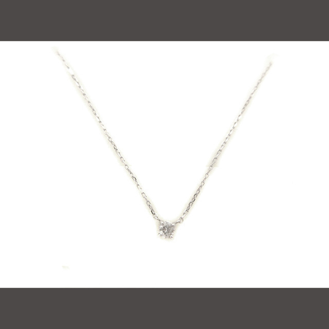 40cmトップの大きさK10WG ダイヤモンド 0.08ct ネックレス ペンダント アクセサリー