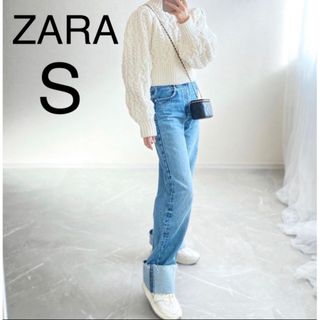 完売商品】ZARA フェイクパール ケーブルニット セーター 白