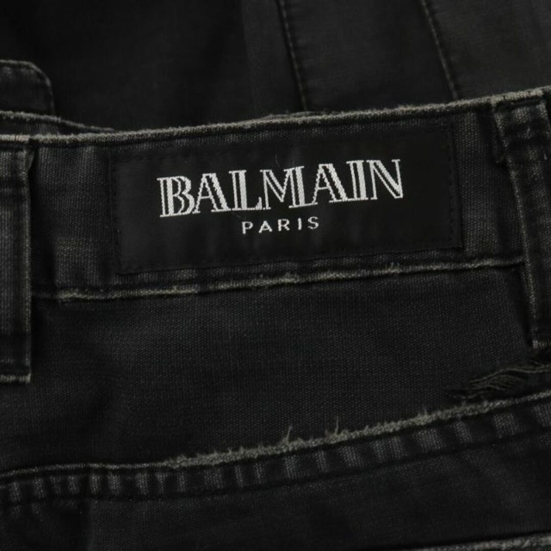 BALMAIN(バルマン)のBALMAIN デニムパンツ ジーンズ カーゴ ダメージ加工 29 S 黒 メンズのパンツ(デニム/ジーンズ)の商品写真