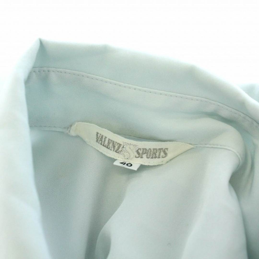 バレンザスポーツ シャツ 長袖 刺繍 ロゴ ラインストーン 40 L 水色