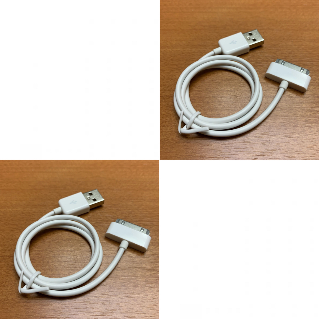 iPhone / iPod dockケーブル ホワイト 白 2個セット スマホ/家電/カメラのスマートフォン/携帯電話(バッテリー/充電器)の商品写真