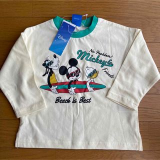 バースデイ(バースデイ)のディズニーミッキーフレンズサーフT /90オフホワイト新品未使用(Tシャツ/カットソー)