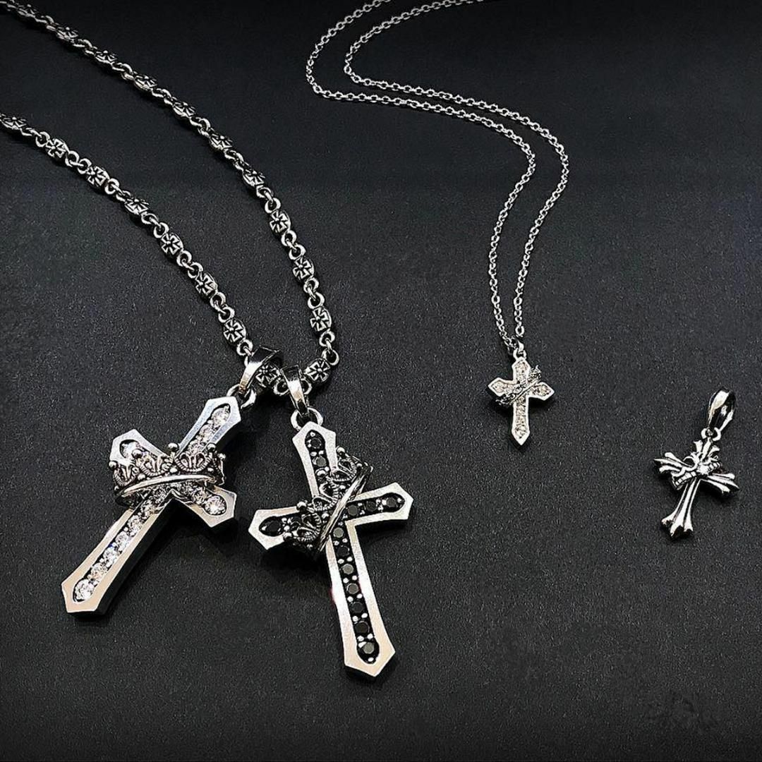 定価5.8万★Justin Davis クラウン・クロス ネックレス(クリア)