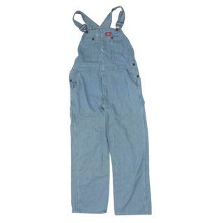 ディッキーズ(Dickies)のDickies ディッキーズ ヒッコリー ストライプ オーバーオール サロペット ブルー系 34【中古】(サロペット/オーバーオール)