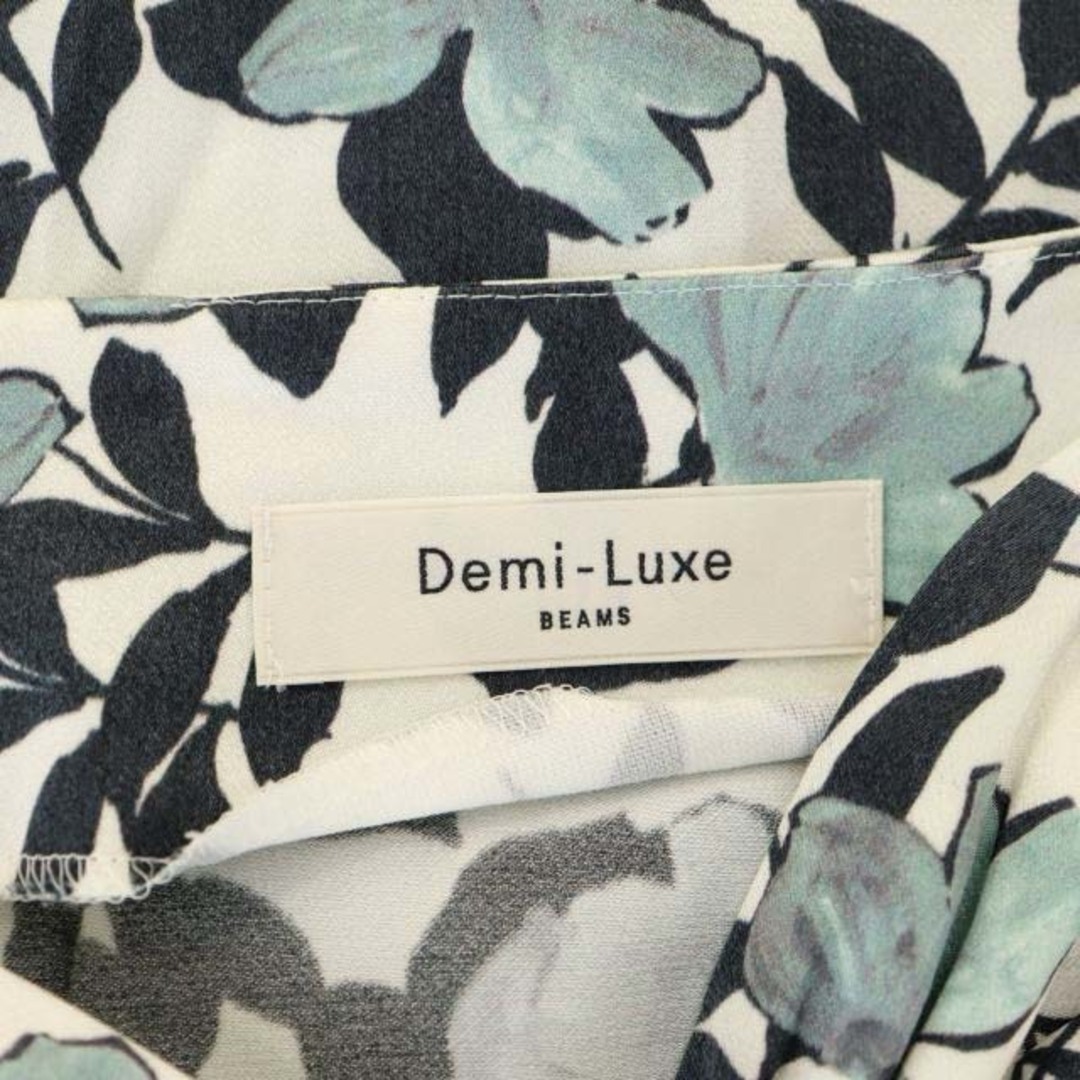 Demi-Luxe BEAMS(デミルクスビームス)のデミルクス ビームス フレアスカート ロング 38 アイボリー 緑 グリーン レディースのスカート(ロングスカート)の商品写真