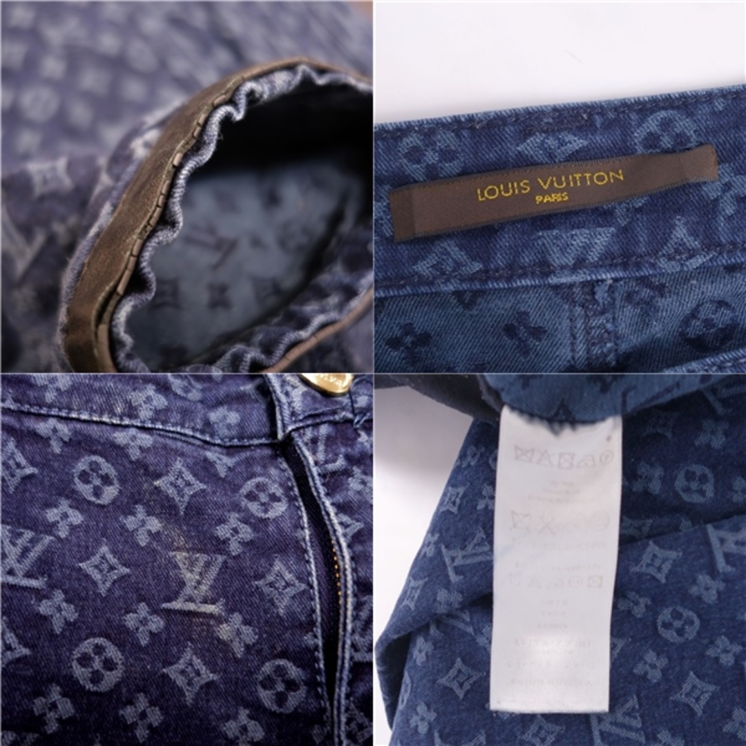 LOUIS VUITTON(ルイヴィトン)のルイヴィトン LOUIS VUITTON パンツ ロングパンツ デニムパンツ モノグラム コットン ボトムス レディース 34(XS相当) インディゴブルー レディースのパンツ(デニム/ジーンズ)の商品写真