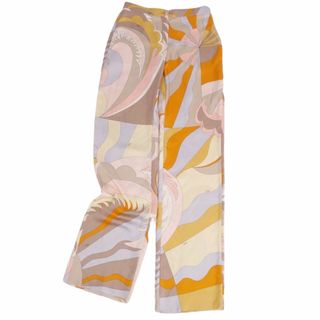 エミリオプッチ(EMILIO PUCCI)の美品 エミリオプッチ EMILIO PUCCI パンツ ロングパンツ ワイドパンツ 総柄 シルク ボトムス レディース I40 F36 USA6(S~M相当) マルチカラー(その他)