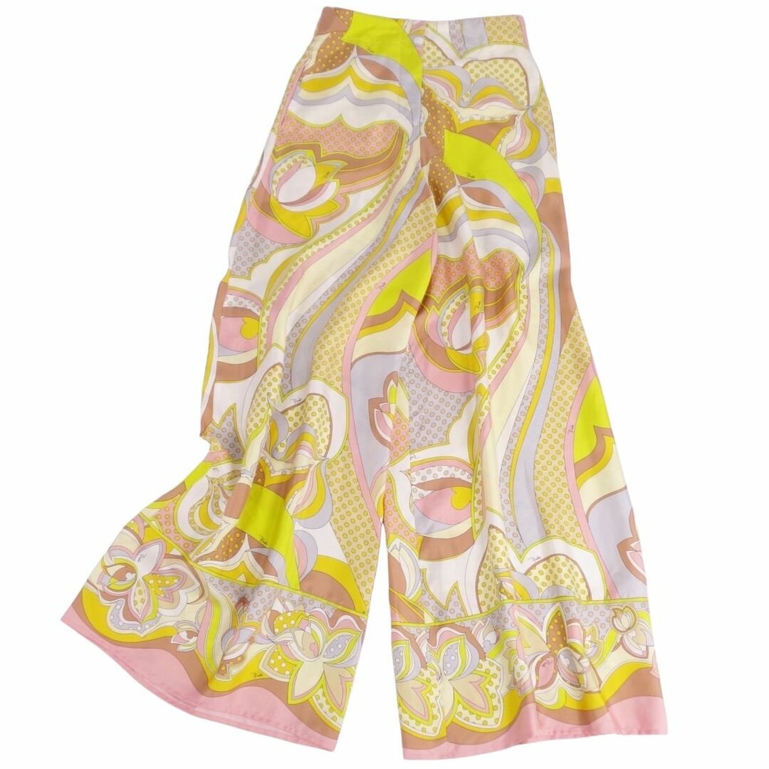 EMILIO PUCCI(エミリオプッチ)の美品 エミリオプッチ EMILIO PUCCI パンツ ロングパンツ ワイドパンツ フレアパンツ 総柄 シルク ボトムス レディース I40 F36 USA6(S~M相当) マルチカラー レディースのパンツ(その他)の商品写真