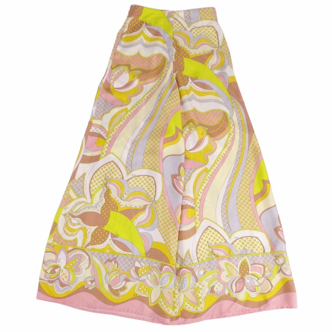 美品 エミリオプッチ EMILIO PUCCI パンツ ロングパンツ ワイドパンツ フレアパンツ 総柄 シルク ボトムス レディース I40 F36 USA6(S~M相当) マルチカラー