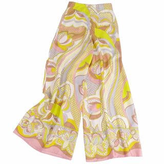 エミリオプッチ(EMILIO PUCCI)の美品 エミリオプッチ EMILIO PUCCI パンツ ロングパンツ ワイドパンツ フレアパンツ 総柄 シルク ボトムス レディース I40 F36 USA6(S~M相当) マルチカラー(その他)