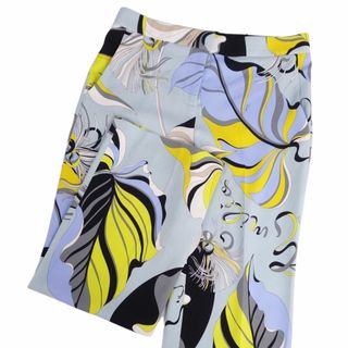 美品 エミリオプッチ EMILIO PUCCI パンツ ロングパンツ ワイドパンツ フレアパンツ 総柄 シルク ボトムス レディース I40 F36 USA6(S~M相当) マルチカラー