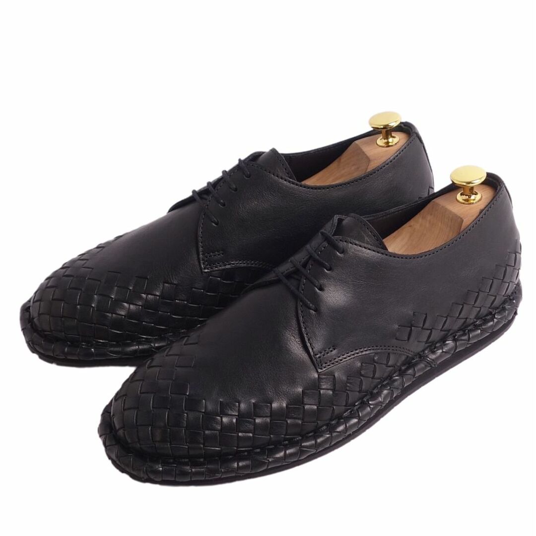 未使用 ボッテガヴェネタ BOTTEGA VENETA レザーシューズ イントレチャート ダービーシューズ 革靴 メンズ イタリア製 41(26cm相当) ブラック 未使用 ボッテガヴェネタ BOTTEGA VENETA レザーシューズ イントレチャート ダービーシューズ 革靴 メンズ イタリア製 41(26cm相当) ブラック