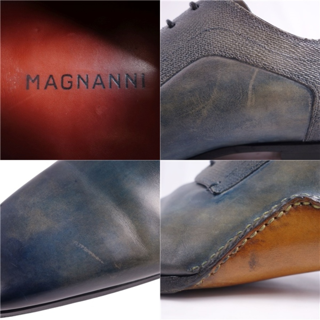 マグナーニ MAGNANNI レザーシューズ ダービーシューズ カーフレザー 革靴 メンズ スペイン製 43(28cm相当) ターコイズグリーン