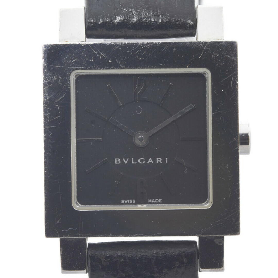 ブルガリ クアドラード 腕時計 SQ22SL クオーツ ブラック文字盤 ステンレススチール レディース BVLGARI 【1-0083249】