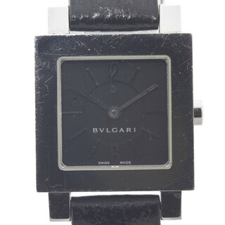 ブルガリ(BVLGARI)のブルガリ クアドラード 腕時計 SQ22SL クオーツ ブラック文字盤 ステンレススチール レディース BVLGARI 【1-0083249】(腕時計)