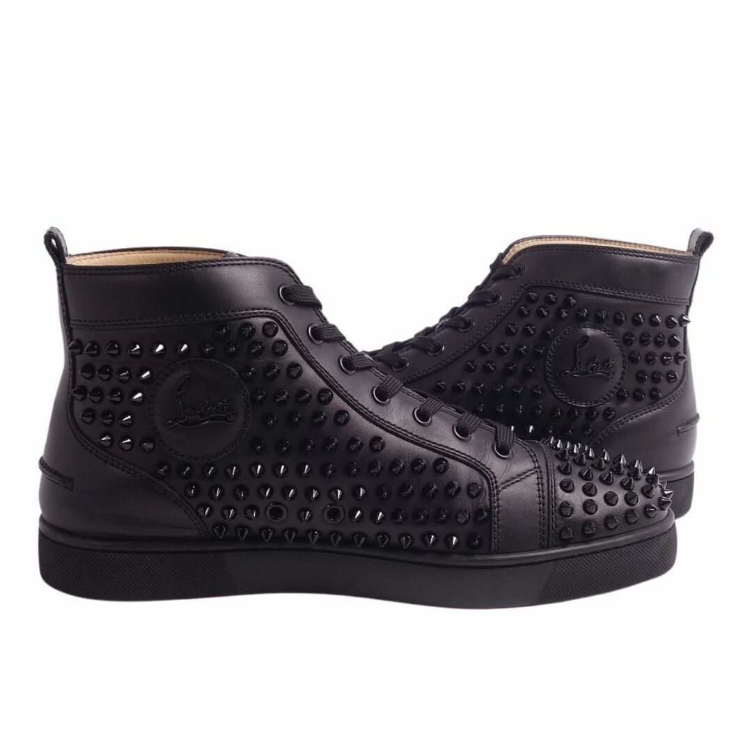 美品 クリスチャンルブタン Christian Louboutin スニーカー Louis Spikes ハイカット カーフレザー シューズ 靴 メンズ 41 1/2(26.5cm相当) ブラック