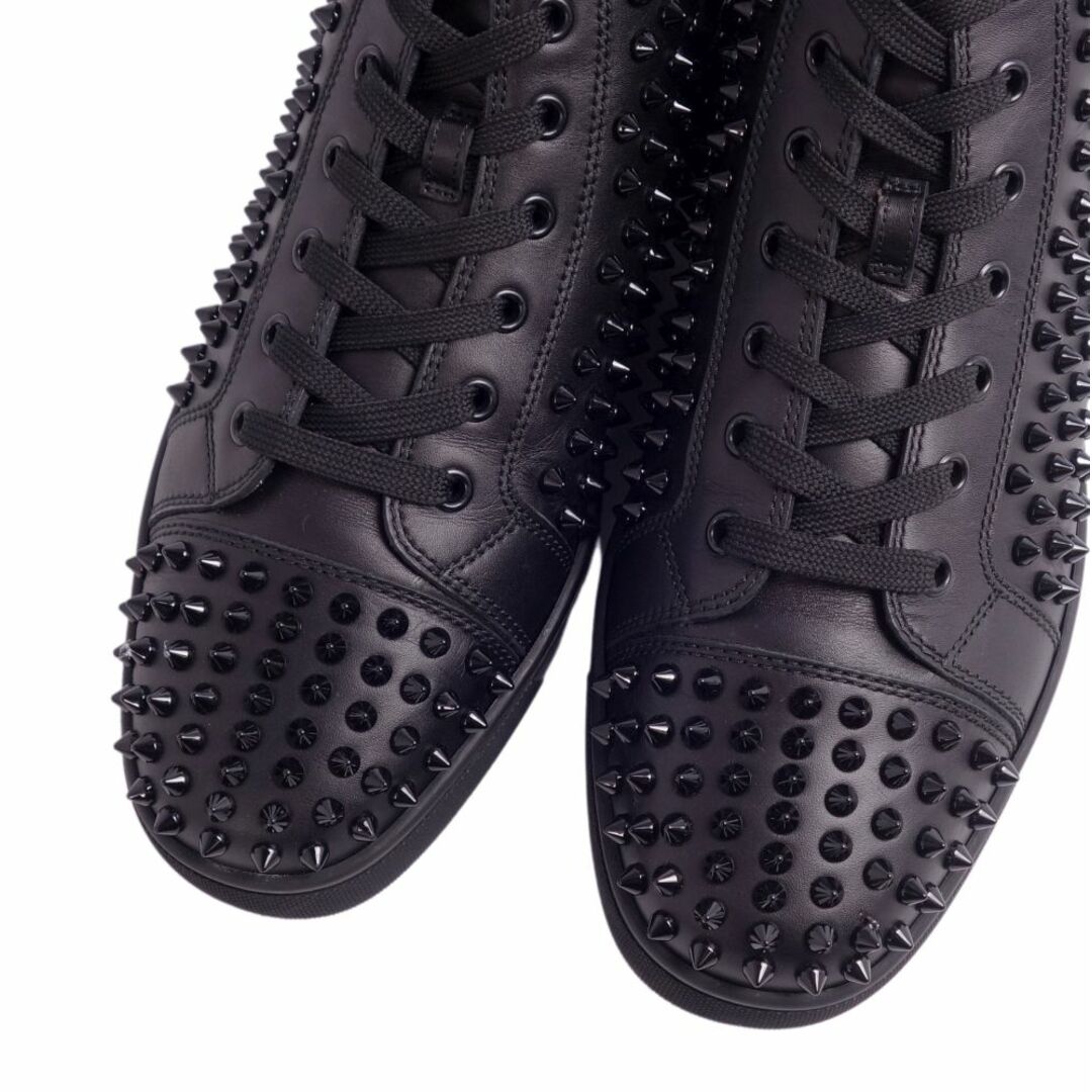 美品 クリスチャンルブタン Christian Louboutin スニーカー Louis Spikes ハイカット カーフレザー シューズ 靴 メンズ 41 1/2(26.5cm相当) ブラック