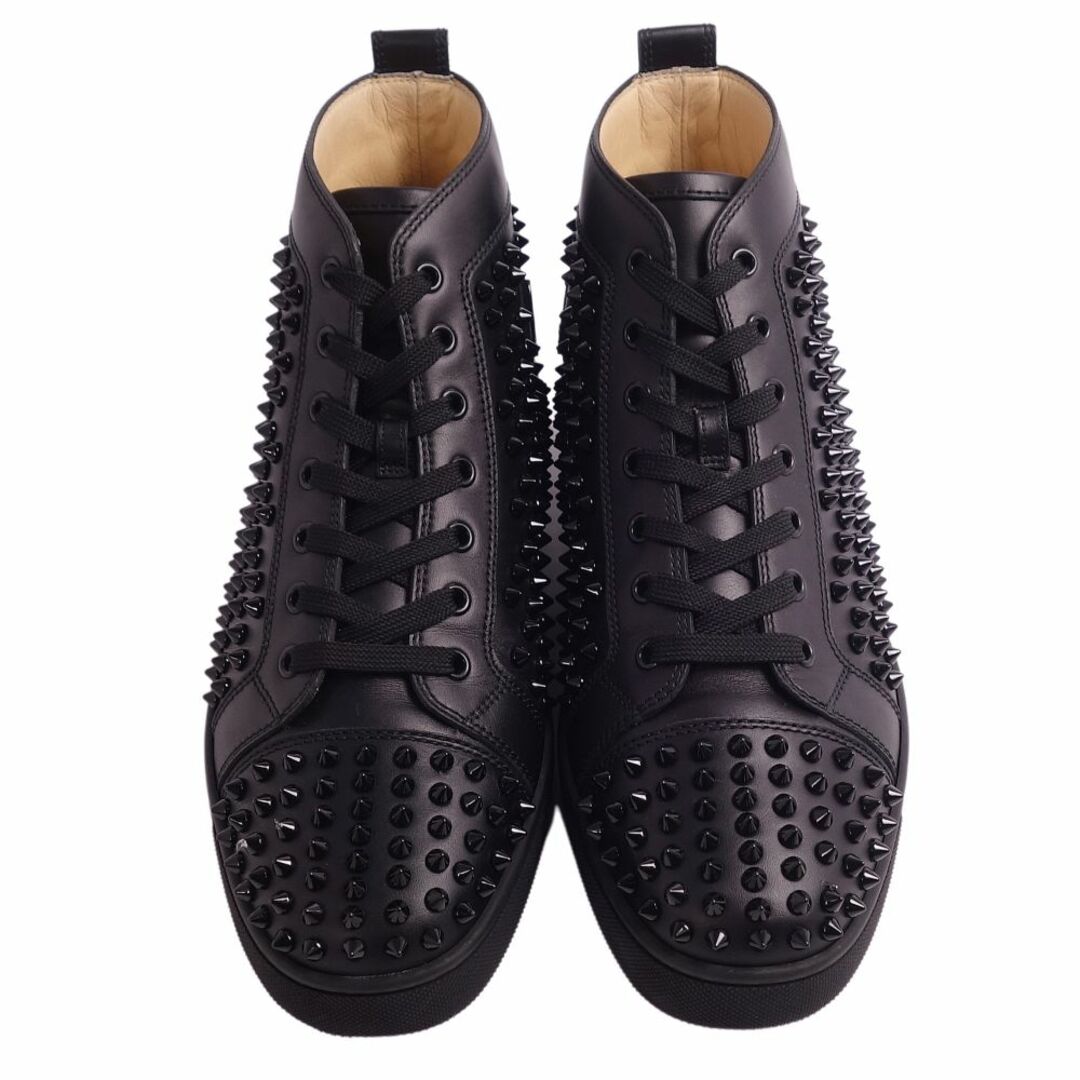 美品 クリスチャンルブタン Christian Louboutin スニーカー Louis Spikes ハイカット カーフレザー シューズ 靴 メンズ 41 1/2(26.5cm相当) ブラック