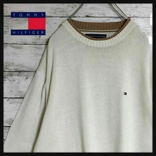 【人気Lサイズ】トミーヒルフィガー☆刺繍ロゴ入りセーター　薄手　H177