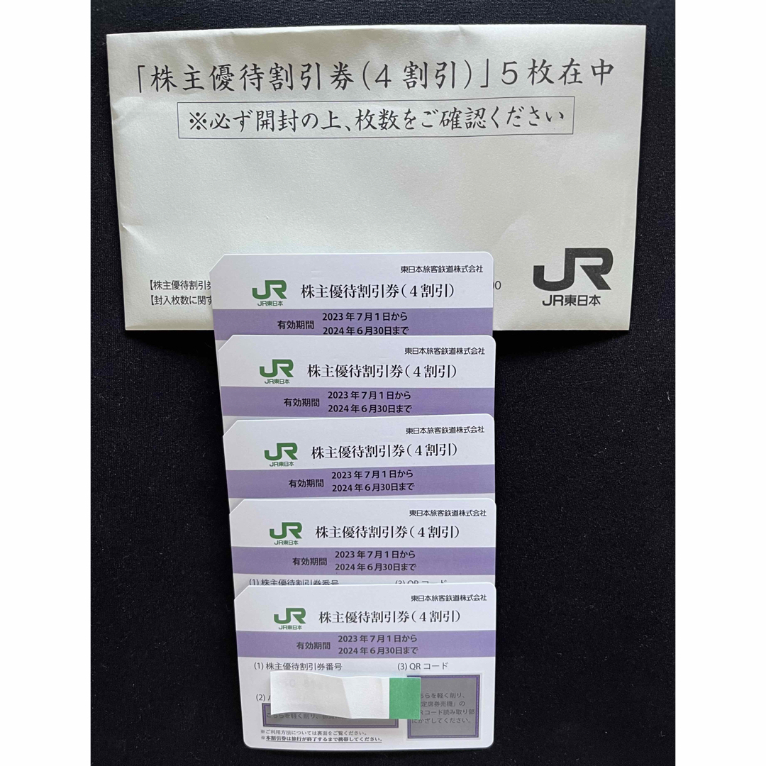 JR東日本　株主優待割引券(4割引) 5枚 チケットの優待券/割引券(その他)の商品写真