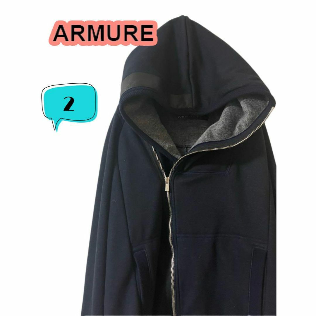ARMURE アルミュール ジャケット 3(L位) 紺x白(ヘリンボーン)