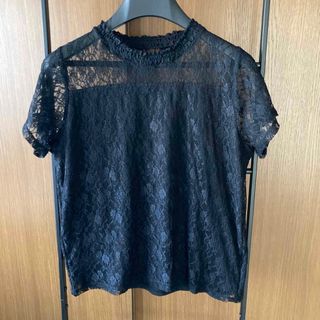 新品・未使用！フェミニンなレーストップス（ブラック）3L(Tシャツ(半袖/袖なし))