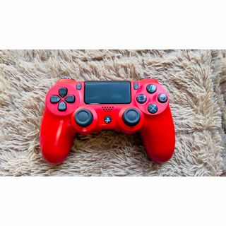 プレイステーション4(PlayStation4)の【美品】PS4 コントローラー　マグマレッド  純正　DUALSHOCK4(その他)