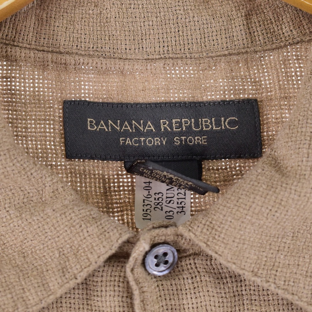 Banana Republic(バナナリパブリック)の古着 バナナリパブリック BANANA REPUBLIC 半袖 リネンシャツ メンズM /eaa351420 メンズのトップス(シャツ)の商品写真