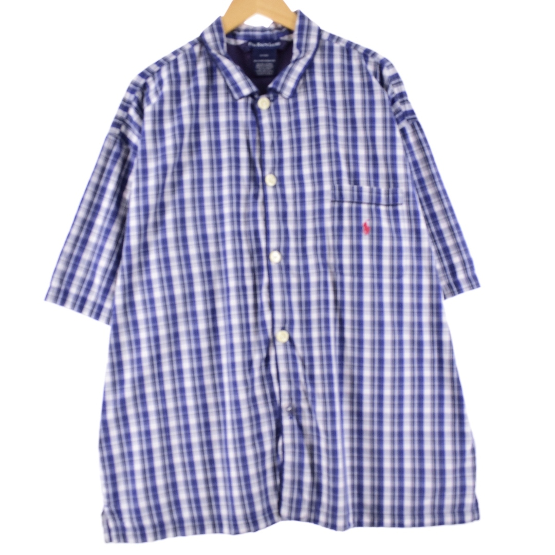 Ralph Lauren(ラルフローレン)の古着 ラルフローレン Ralph Lauren POLO RALPH LAUREN チェック柄 半袖 パジャマシャツ メンズXL /eaa351992 メンズのトップス(シャツ)の商品写真