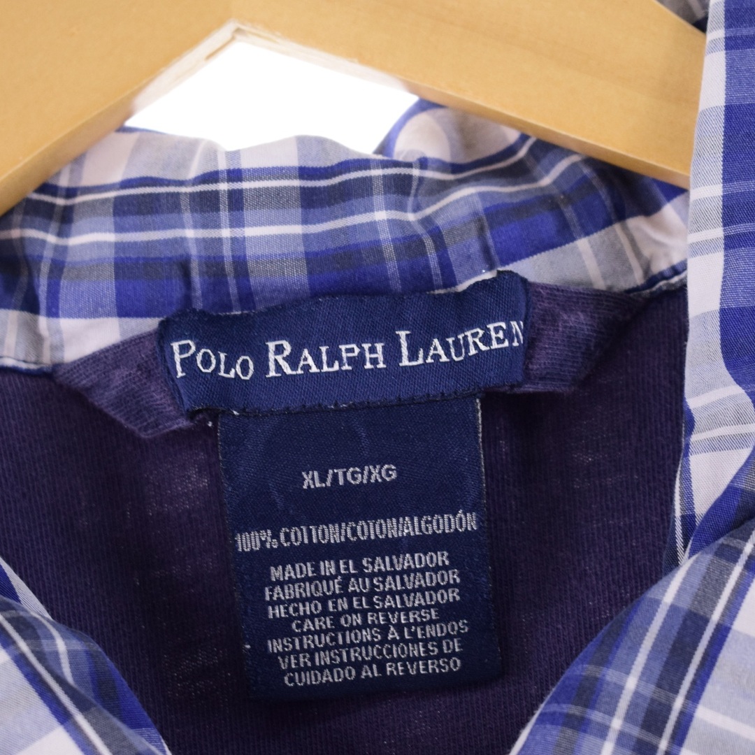 Ralph Lauren(ラルフローレン)の古着 ラルフローレン Ralph Lauren POLO RALPH LAUREN チェック柄 半袖 パジャマシャツ メンズXL /eaa351992 メンズのトップス(シャツ)の商品写真