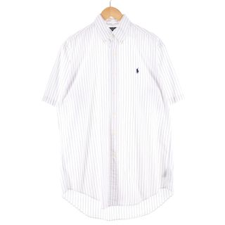 ラルフローレン(Ralph Lauren)の古着 ラルフローレン Ralph Lauren POLO by Ralph Lauren YARMOUTH 半袖 ボタンダウン ストライプシャツ メンズM /eaa351403(シャツ)