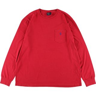 ラルフローレン(Ralph Lauren)の古着 90年代 ラルフローレン Ralph Lauren POLO by Ralph Lauren 無地ポケットロングTシャツ ロンT メンズL ヴィンテージ /eaa349579(Tシャツ/カットソー(半袖/袖なし))