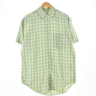 ジェイクルー(J.Crew)の古着 ジェイクルー J.Crew チェック柄 半袖 リネンシャツ メンズM /eaa351415(シャツ)