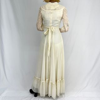 古着 70年代 ガンネサックス GUNNE SAX マキシ丈 長袖 フレア