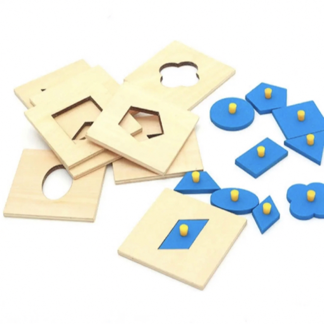 【人気】木製 型はめ パズル 図形 知育玩具 モンテッソーリ キッズ/ベビー/マタニティのおもちゃ(知育玩具)の商品写真