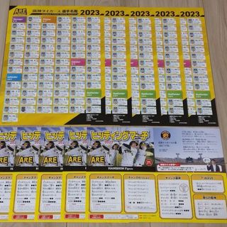 2023年阪神タイガースヒッティングマーチ歌詞カード・選手名鑑(各5枚)(応援グッズ)