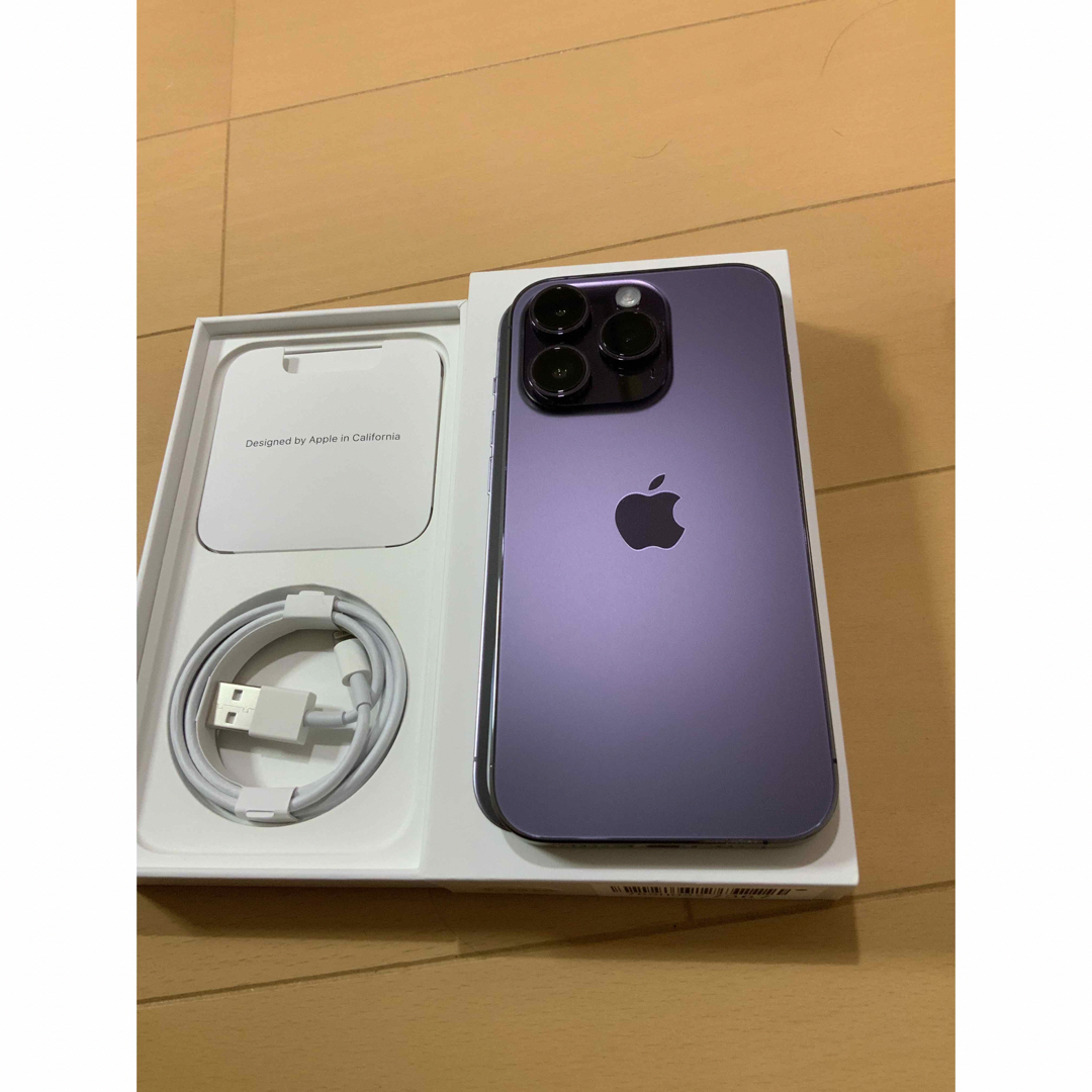 iPhone 14 pro 128GB パープル　極美品　限定保証有