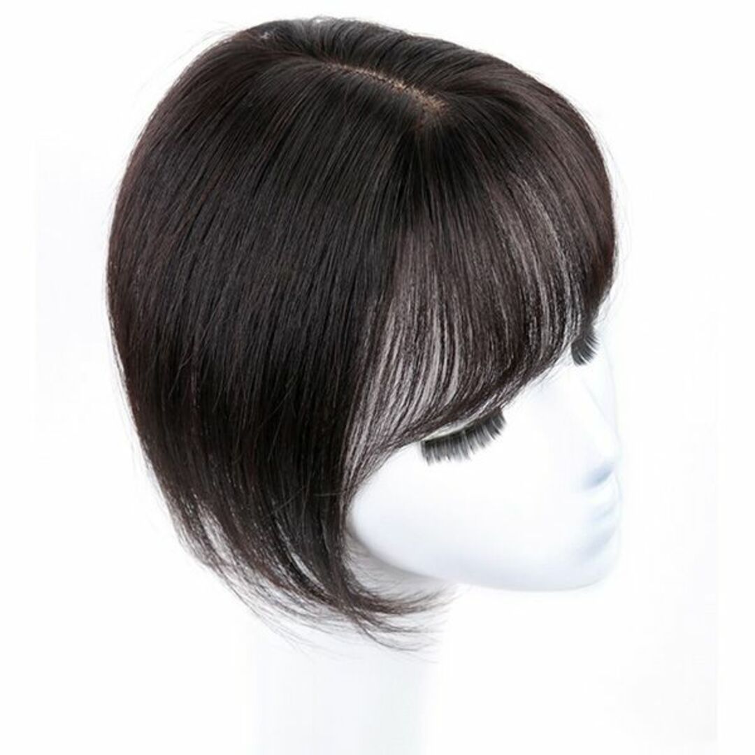 @様専用 人毛100% 部分ウィッグ ヘアピース ナチュラルブラック【20cm】 レディースのウィッグ/エクステ(ショートストレート)の商品写真