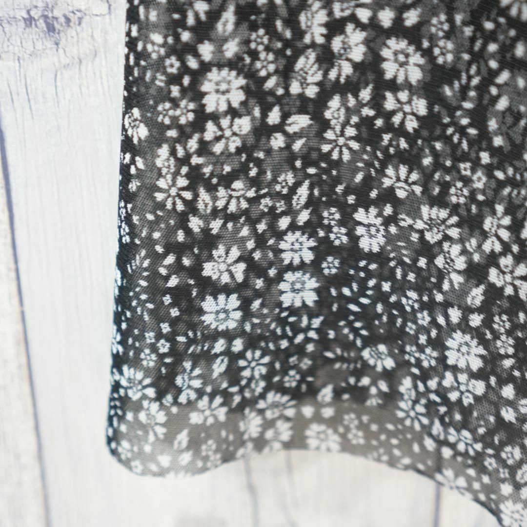 Kastane(カスタネ)のKastane チュール花柄ギャザースカート 黒M レディースのスカート(ロングスカート)の商品写真