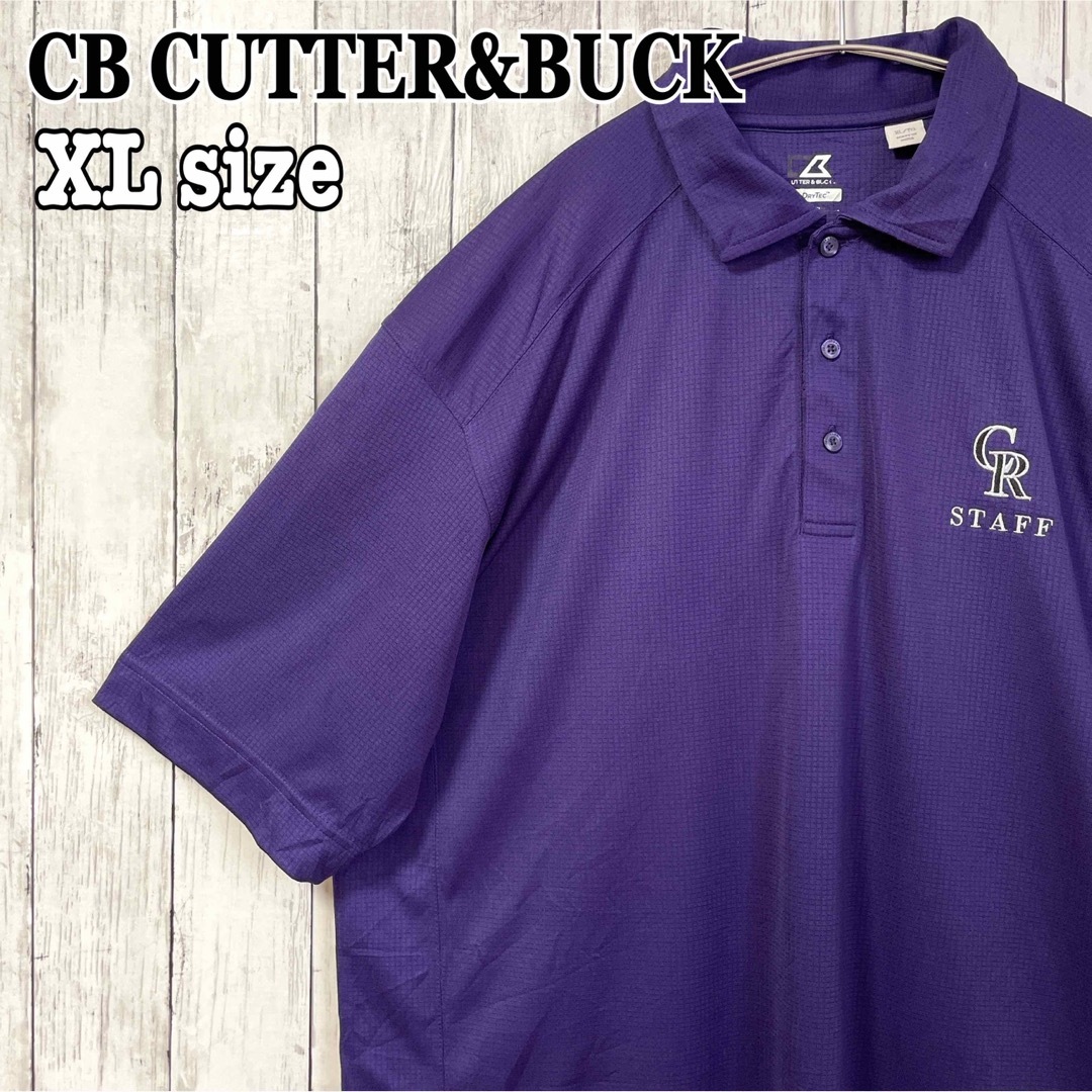 CB CUTTER&BUCK ポロシャツ ビッグサイズ 刺繍ロゴ 紫 海外古着 メンズのトップス(ポロシャツ)の商品写真