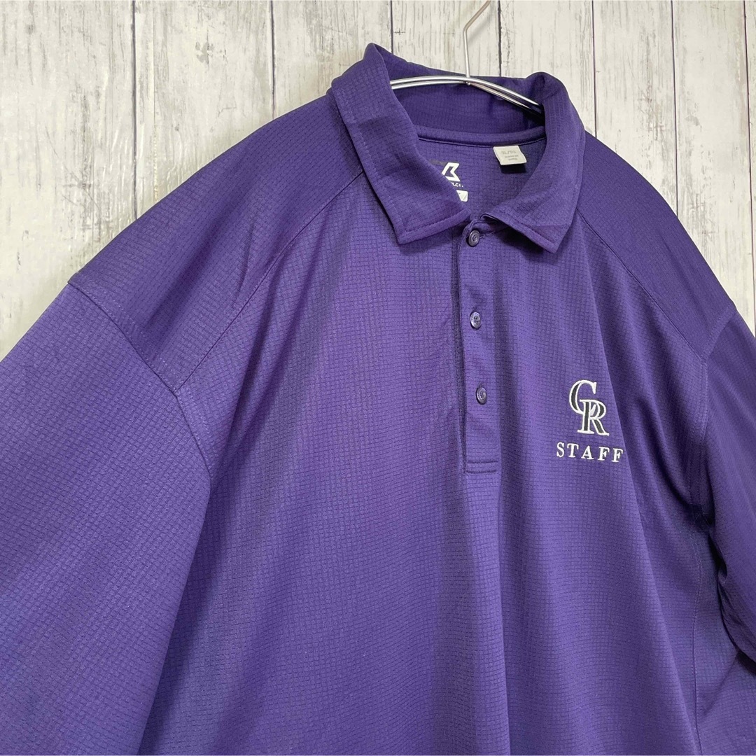 CB CUTTER&BUCK ポロシャツ ビッグサイズ 刺繍ロゴ 紫 海外古着 メンズのトップス(ポロシャツ)の商品写真