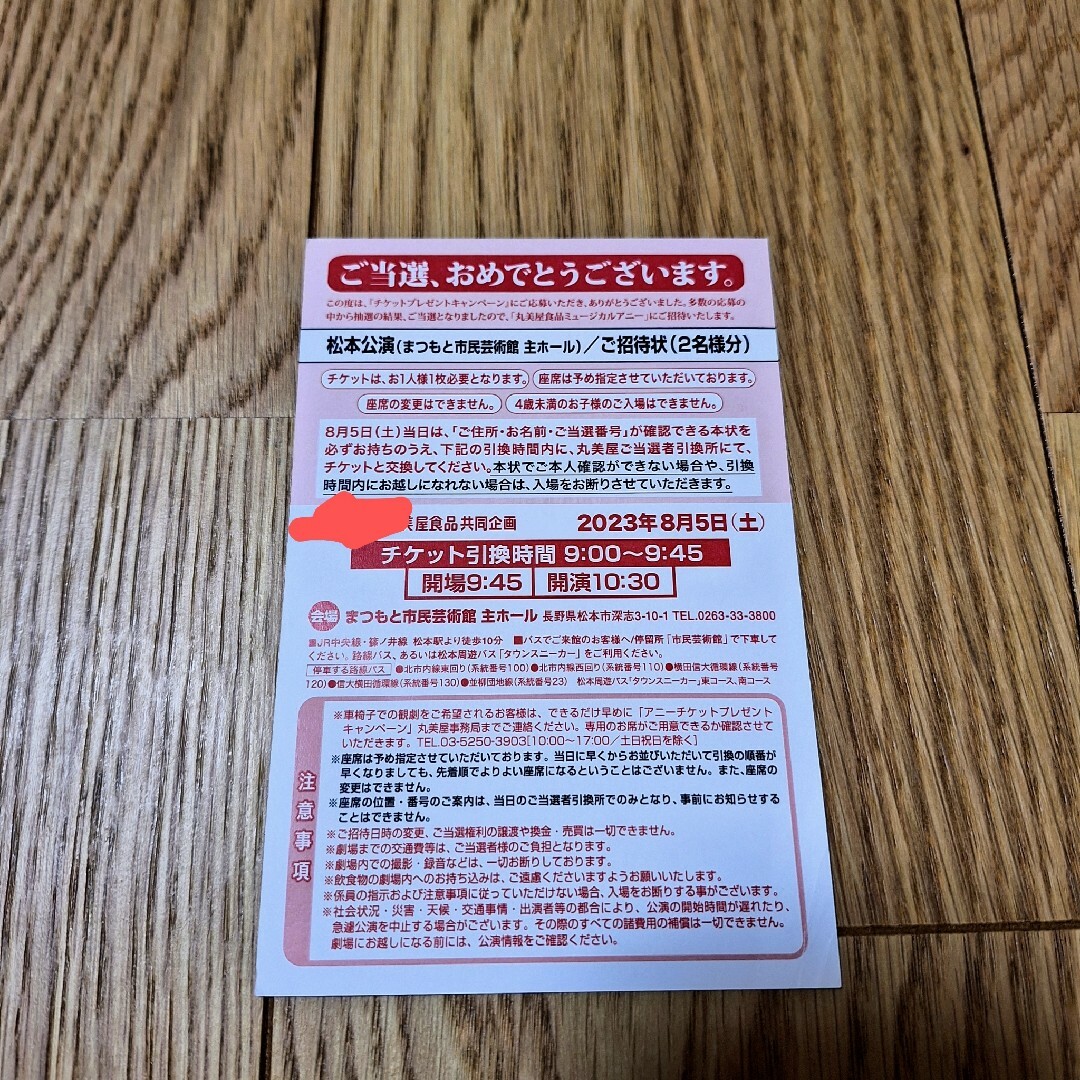 アニー ミュージカル チケット 松本公演 ペアの通販 by わふ's shop