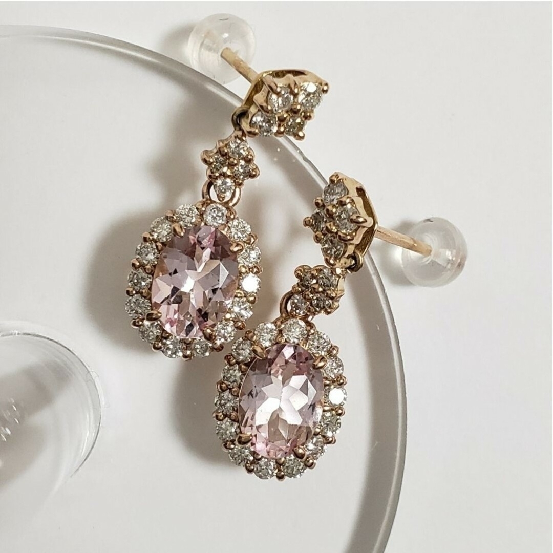 SALE 新品☆K18PG♡天然 モルガナイト♡ダイヤ取り巻き ピアス SALE 新品☆K18PG♡天然 モルガナイト♡ダイヤ取り巻き ピアス