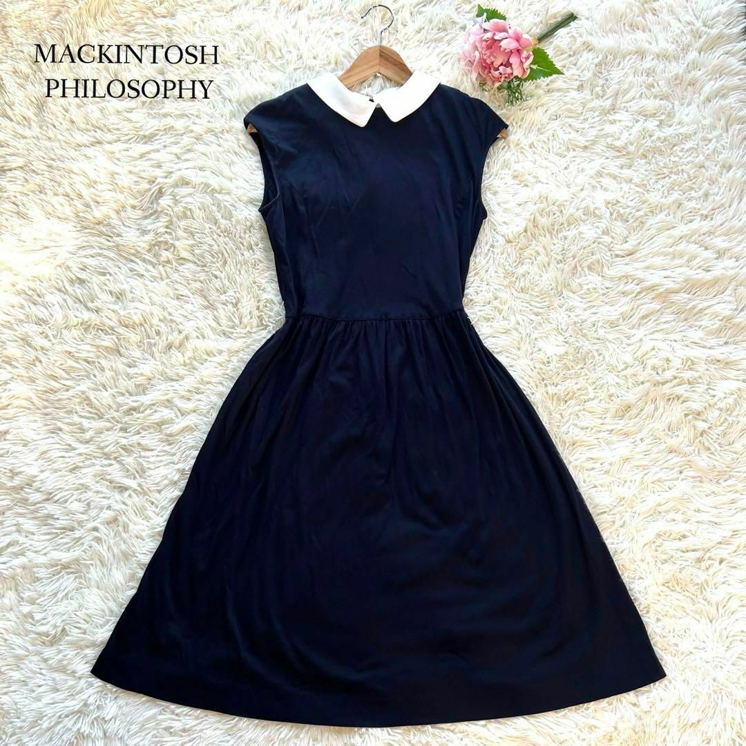 【美品】MACKINTOSH LONDON 白襟ワンピース つけ襟 ネイビー M | フリマアプリ ラクマ