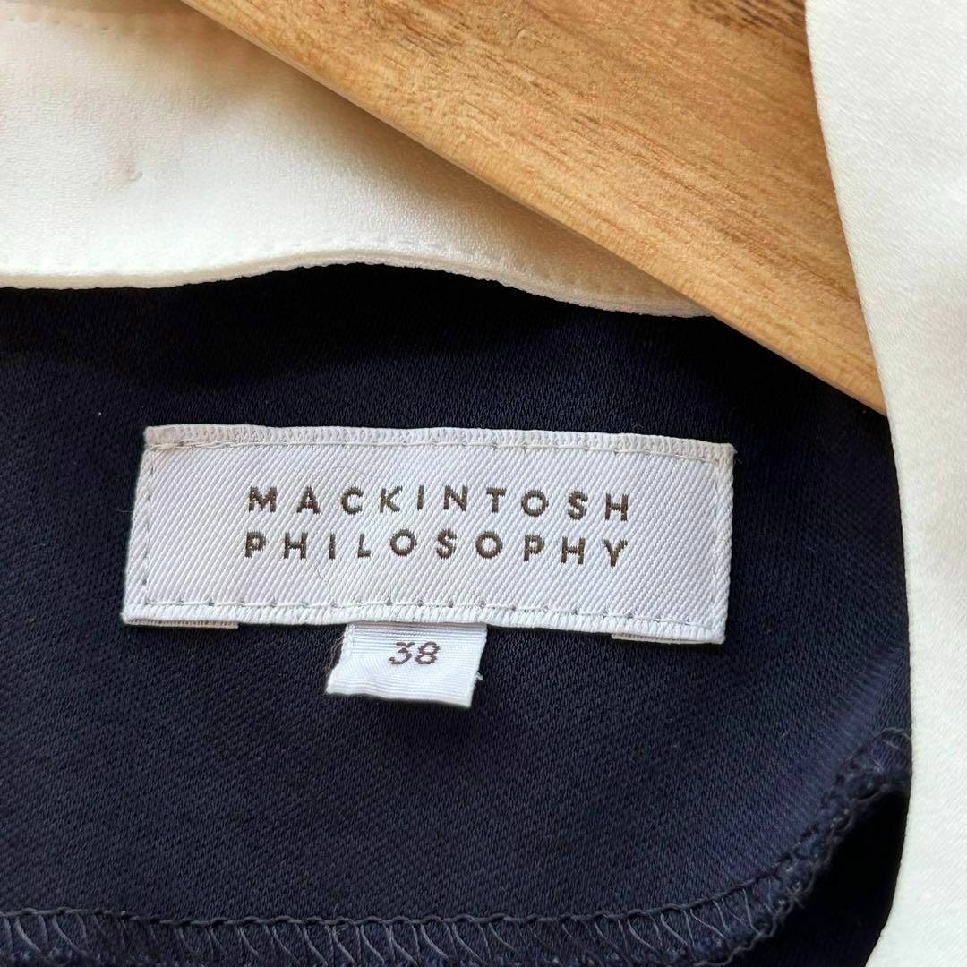 【美品】MACKINTOSH LONDON 白襟ワンピース　つけ襟　ネイビー　M