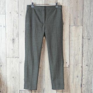 ザラ(ZARA)のZARA BASIC ヘリンボーン柄スリムパンツ グレーM(カジュアルパンツ)