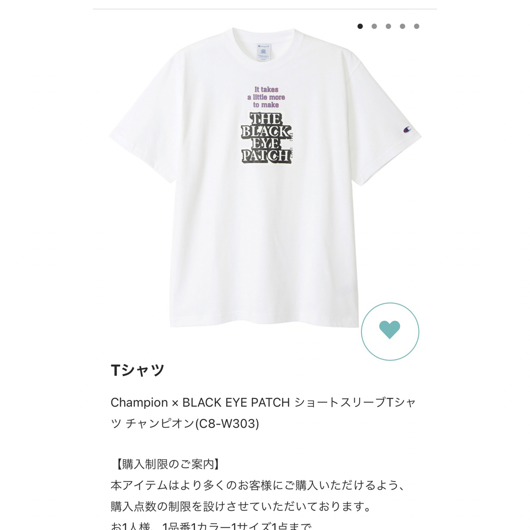 Champion × BLACK EYE PATCH 白Tシャツ XL-