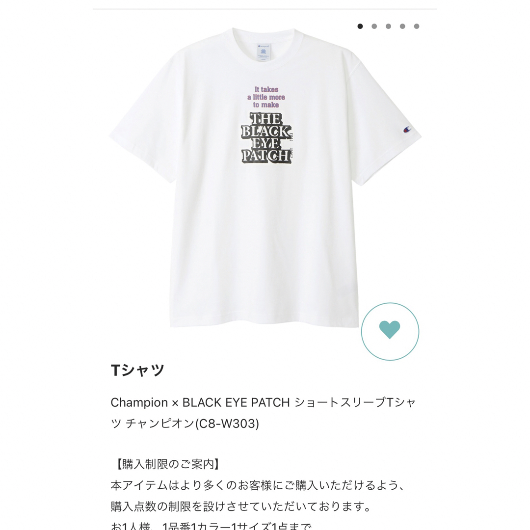 Champion × BLACK EYE PATCH 白Tシャツ XL