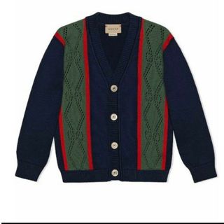 グッチ(Gucci)のGucci Kids button-up knitted cardigan 8(カーディガン)