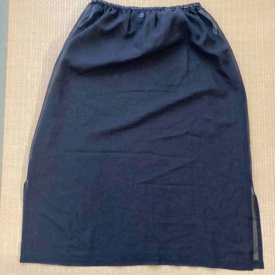 レナウン スカート ペチコート　黒　日本製 レディースの下着/アンダーウェア(その他)の商品写真